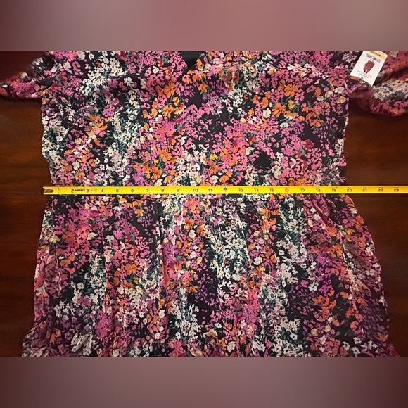NWT Vince Camuto Floral Dress Womens Med.  Tiered Boho Lined Long Sleeve - Picture 7 of 8